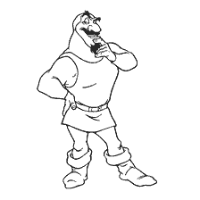 coloriage: Le méchant coloriage du dessin animé Mishka Gummy