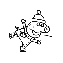 coloring page: Peppa Pig skates