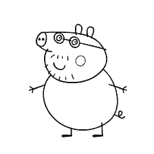 coloring page: Papa Pigs from the cartoon Peppa Pig