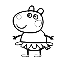 coloring page: Coloring Pippa Pig in Ballet Costume