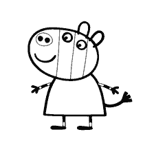 coloring page: Coloring Zoe's Zebra from Peppa Pig