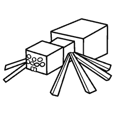 kleurplaat: Kleurende spin uit het spel Minecraft