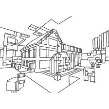 kleurplaat: Kleurhuis van het spel Minecraft