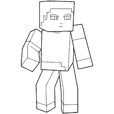 kleurplaat: Minecraft-kleuring: Steve kijkt rond