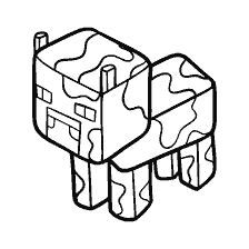 kleurplaat: Kleuren van een koe uit het spel Minecraft