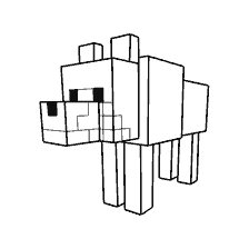 kleurplaat: Zwarte en witte hondenkleur van Minecraft