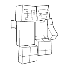 kleurplaat: Kleur Creeper en Steve van het spel Minecraft