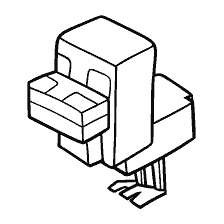kleurplaat: Kip kleuren van het spel Minecraft