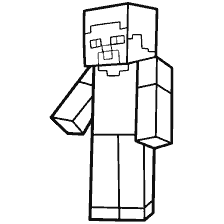 kleurplaat: Kleuren Steve van Minecraft