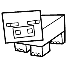 kleurplaat: Kleurende varkens van Minecraft