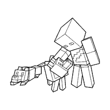 kleurplaat: Kleurplaten Spelers met Honden van Minecraft