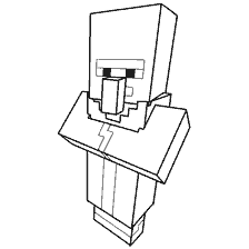 kleurplaat: Coloring Village Resident van Minecraft