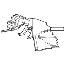 kleurplaat: Het kleuren van Ender's Dragon van Minecraft