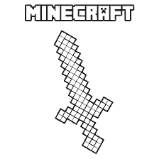 kleurplaat: Zwaard kleuren uit het spel Minecraft