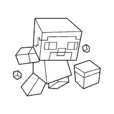 kleurplaat: Kleuren Minecraft: Kleine Steve