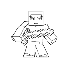 kleurplaat: Kleuren Minecraft: Herbron met een zwaard