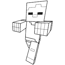 kleurplaat: Het kleuren van zombies uit het spel Minecraft