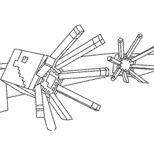 kleurplaat: Kleurende octopus uit het spel Minecraft