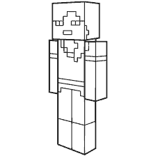 kleurplaat: Het personage Alex van Minecraft kleuren