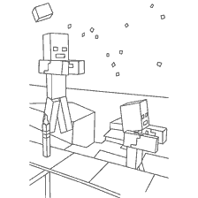 kleurplaat: Zombie in Minecraft op kleurboek
