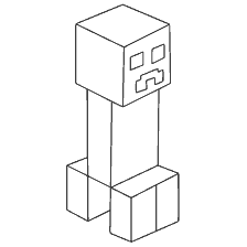 kleurplaat: Creeper Minecraft voor kleuren