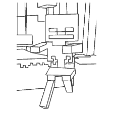 kleurplaat: Kleuren Skeleton van het spel Minecraft