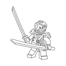 coloriage: Coloration des Ninjas avec des épées de LEGO Ninjago
