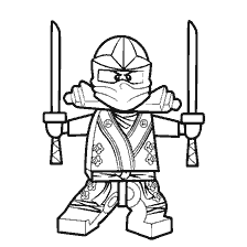 coloriage: Coloration Lego Ninjago avec des épées de détention Ninjas
