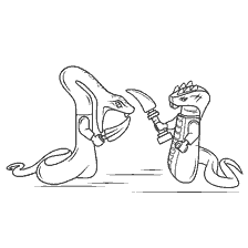coloriage: Coloration avec les caractères de Snakes Lego Ninjago