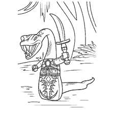 coloriage: Pitor de Lego Ninjago avec une épée