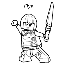 coloriage: Coloration Lego Ninjago avec sa tenue d'une épée