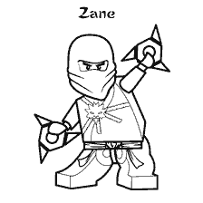 coloriage: Le LEGO de Zane Rapaque ninjago avec nunchaks
