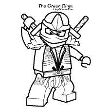 coloriage: Dessin vert Ninja Lloyd de LEGO Ninjago pour colorier