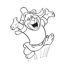 coloriage: Ours aux bras ouverts et au regard joyeux