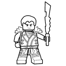 coloriage: Coloration Lego Ninjago Ninja avec une épée