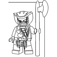 coloriage: Coloriage Lego Ninjago, Serpentine serpent avec une hache de combat