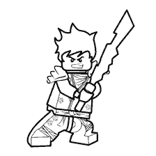 coloriage: Dessin de Kai Smith de LEGO Ninjago avec une épée