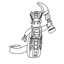 coloriage: Serpents ninjas avec une épée de LEGO Ninjago