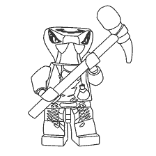 coloriage: Coloration Lego Ninjago - Serpent avec un bâton