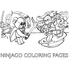 coloriage: Coloration Lego Ninjago : la bataille de Ninjago avec Darth Vader