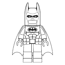 coloring page: Lego drawing of Batman character in coloring book