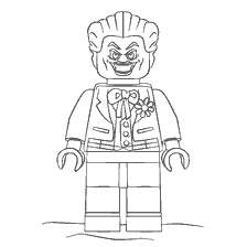coloring page: Joker in the style of LEGO from the movie Batman
