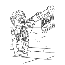 coloring page: Coloring Joker with a gun from Lego movie Batman