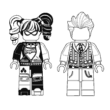 coloring page: Harley Quinn and the Joker from LEGO Batman