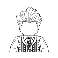 coloring page: Drawing of the Joker character from the LEGO film: Batman in black and white style