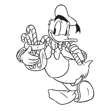página para colorir: Pato Donald, pintado para colorir, mant&eacute;m doces em paus