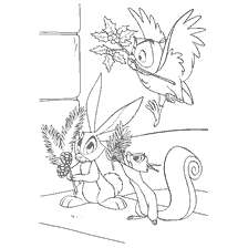 página para colorir: Bestas preparam-se para o inverno