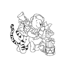 página para colorir: Colorir com her&oacute;is da Disney celebrando o Ano Novo