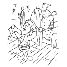 página para colorir: Piglet Piglet celebra o Ano Novo