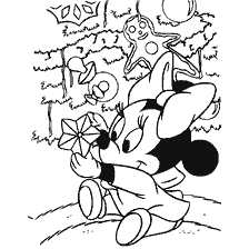 página para colorir: Colorir Minnie Mouse com decora&ccedil;&otilde;es de Ano Novo